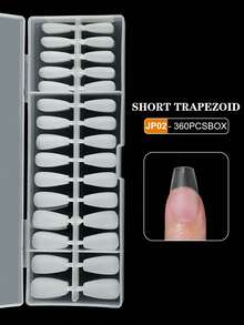 4 Styles Short Nail Tips Kit - 360pcs Gel Nail Tips Half Matte Coffin Nails Almond Nails Oval/Square And Round Sculpted Fake Nail Extension For Soft Gel Nail Tips Set Art DIY, Nail Designs, Short French Tip Press On Nails, Very Short Press On Nails, Aesthetic Nails, Salon Professionals, Beauty Enthusiasts - Clear - View 10