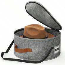 OrdoVault 1pc Stylish Foldable Felt Round Hat Storage Box With Convenient Handle, Perfect For Travel & Home Organization, Ideal For Clothes, Toys, And Accessories, Space-Saving Solution For Closets, Bedrooms, And Dorms, Versatile Design For Both Men & Women, Enhance Your Home Decor While Keeping Your Essentials Neatly Stored - Multicolor - View 8