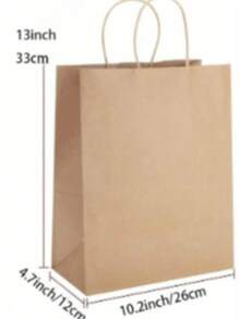 20个带手柄的棕色牛皮纸袋 - 100% 外卖袋，适用于企业、零售、杂货、精品用品、包裹、包装和家庭厨房用品 - 圣诞节情人节