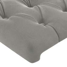 vidaXL Kopfteil mit Ohren hellgrau 103x16x118/128 cm Samt - Grigio - Visualizzare 5