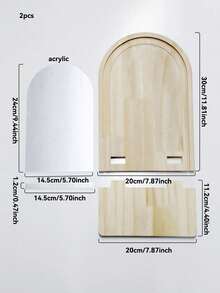 1 Stück/2 Stücke DIY Holzbogen Wandspiegel mit Ablage, minimalistischer nordischer Stil Schminkspiegel, geeignet für Schlafzimmer, Badezimmer, Eingangsbereich, Ankleidezimmer Dekoration, Boho Stil Wandspiegel für Wohnzimmer, Kleiderschrank - Verschiedenfarbig - Übersicht 13