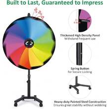 48" Large Giant Spinning Prize Wheel W/Mobile Base, Customizable Logo Prize Wheel Spinner With Stand For Trade Show Coercial Brand Opening Events Carnival, Breeze 12 Slots,31254298 - 紅色 - 查看 6