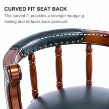 Wooden Bar Stools With Leather Top, 360 Degree Swivel Bar Stools With Backrest, Adjustable Counter/Stool Height, Suitable For Kitchens, Dining Rooms And Bars. - Brown - View 6