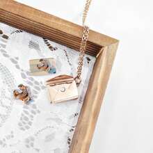 Custom Engraving Photo Locket •Sentimental Relationship Jewelry •Gold Mail Envelope Couple NecklaceBest Friend GiftMom's Gift - Multicolor - View 3