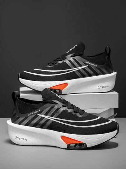 Men's Lightweight Running Shoes - Breathable Low-Top Sneakers With Shock-Absorbing Sole, Arch Support And Comfortable Fabric With Mesh Design, Suitable For Marathon, Gym, Jogging, Gymnastics - Gradient Color - Athletic Shoes For Year-Round Training And Casual Wear