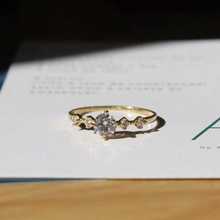 Women's Solitaire Crystal Ring Inspired By Constellations, Sophisticated And Modern Style - #20 - View 1