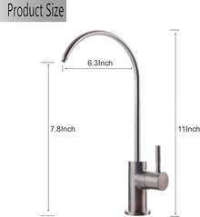 Grifo de filtro de agua de cocina, Grifo de Agua Potable Se Adapta la Mayoría de Los Sistemas de Filtración de Agua, Llave de ósmosis Inversa Acero Inoxidable, Llave Agua Potable de Negro - Níquel cepillado - Ver 11