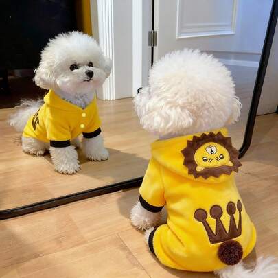 Autumn/Winter Warm Pet Clothes For Medium/Small Dogs, Teddy/Lion Style Outfit For 4-Legged Pets