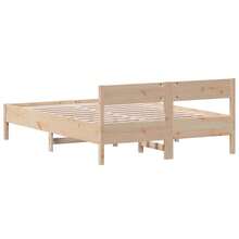 vidaXL Massivholzbett Ohne Matratze 140x200 Cm Kiefernholz - Brown - View 6