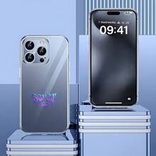 Carcasa de teléfono impreso transparente de moda Cubierta de teléfono transparente para iPhone con diseño de graffiti SEVEN en tonos morados y azules adecuada para uso diario y estilo urbano Para apple, teléfonos - transparente - Ver 2
