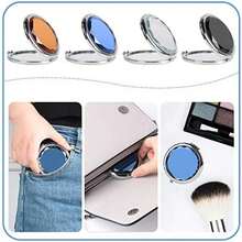 Yeking Compact Mirror for Purses 4pcs Makeup Round Mirror Travel Handheld Mirror Double Sides 1x2x Magnification Folding Portable Cosmetic Mirror(default) - Multicolor - Ver 7