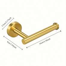 Brushed Gold Toilet Paper Holder SUS304 Stainless Steel, Modern Round Tissue Roll Holders Wall Mount, Toilet Paper Roll Dispenser Bathroom,Drill-Free Design - Multicolor - View 9