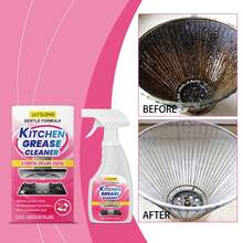 JAYSUING Kitchen Grease Cleaner, Stove Boiler Grill Range Hood Removing Heavy Grease Stubborn Stains Deodorizing Descaling Refreshing Air Without Residue Restoring Luster Cleaning Spray Kitchen Hygiene Cleaning Tool - Rosa - Ver 7