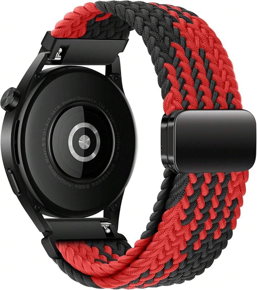 Smart Watch Strap - Black & Red - View 1