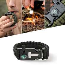 5-In-1 Survival Bracelet With Paracord, Compass, And Whistle - Black - View 13