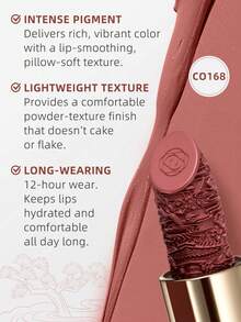 Catkin Rouge Matte Lipstick, Waterproof Long-Lasting Satin Moisturizing Smooth CO168 Plum Color - CO168 - View 3