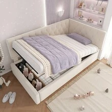 Futons - Beige + Terciopelo + 90cm*200cm - Ver 7