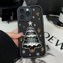 Funda de Teléfono con Patrón de Árbol de Navidad Compatible con iPhone 17 Air/16/15/14/13/12/11 Pro Max 14/15/16 Plus, 16E, 12/13 Mini, X/XS/XR/XS Max, Compatible con Samsung Galaxy A03/A03S/A04/A04E/A05/A05S/A06/A12/A13/A15/A16/A21S/A24/A25/A32/A34/A35/A54/A55, S20/S21/S22/S23/S24 FE/Plus/Ultra, F15, M35/M55, Note20/Note20 Ultra Protección de Teléfono - Negro - Ver 2