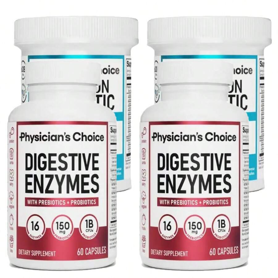 Physician's Choice Hack Your Tummy Bundle: DigestiveEnzymes & 60 Billion Probiotic-Digestion, Lmmune &Bloating Support For Men & Women - 2 - View 1