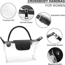 Stylish Long Adjustable Strap Clear Bag Stadium Approved, Cute Crossbody Shoulder Purse For Women Concerts Sports,Christmas Gift For Men Women - 黑色 - 查看 5