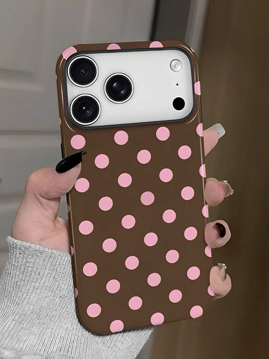 Brown Base With Pink Polka Dots. Suitable For IPhone 17, 16, 15, 14, 13, 12, 11, Pro Max Plus, Galaxy S25/24/23/22/21/ULTRA/PLUS/FE/A71/56/55/54/53/52/36/35/34/26/25/23/16/15/14/13/06. Tailor-Made Phone Case For Fashionable Perfection. - Nhiều màu - Xem 1