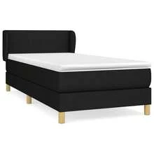 vidaXL Boxspringbett Mit Matratze, Schwarz, 90x190 Cm, Stoff - Schwarz - Übersicht 2