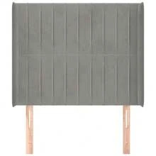 vidaXL Kopfteil Mit Ohren Hellgrau 103x16x118/128 Cm Samt - Grau - Übersicht 3