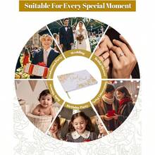 Wedding Guest Book With A Pen Gold, Guest Book Wedding Reception U200Bu200B9* 6. Inchesu200Bu200B, Gold Foil Hardcover GuestBook Shower, Graduation, Birthdays - Initial - View 4