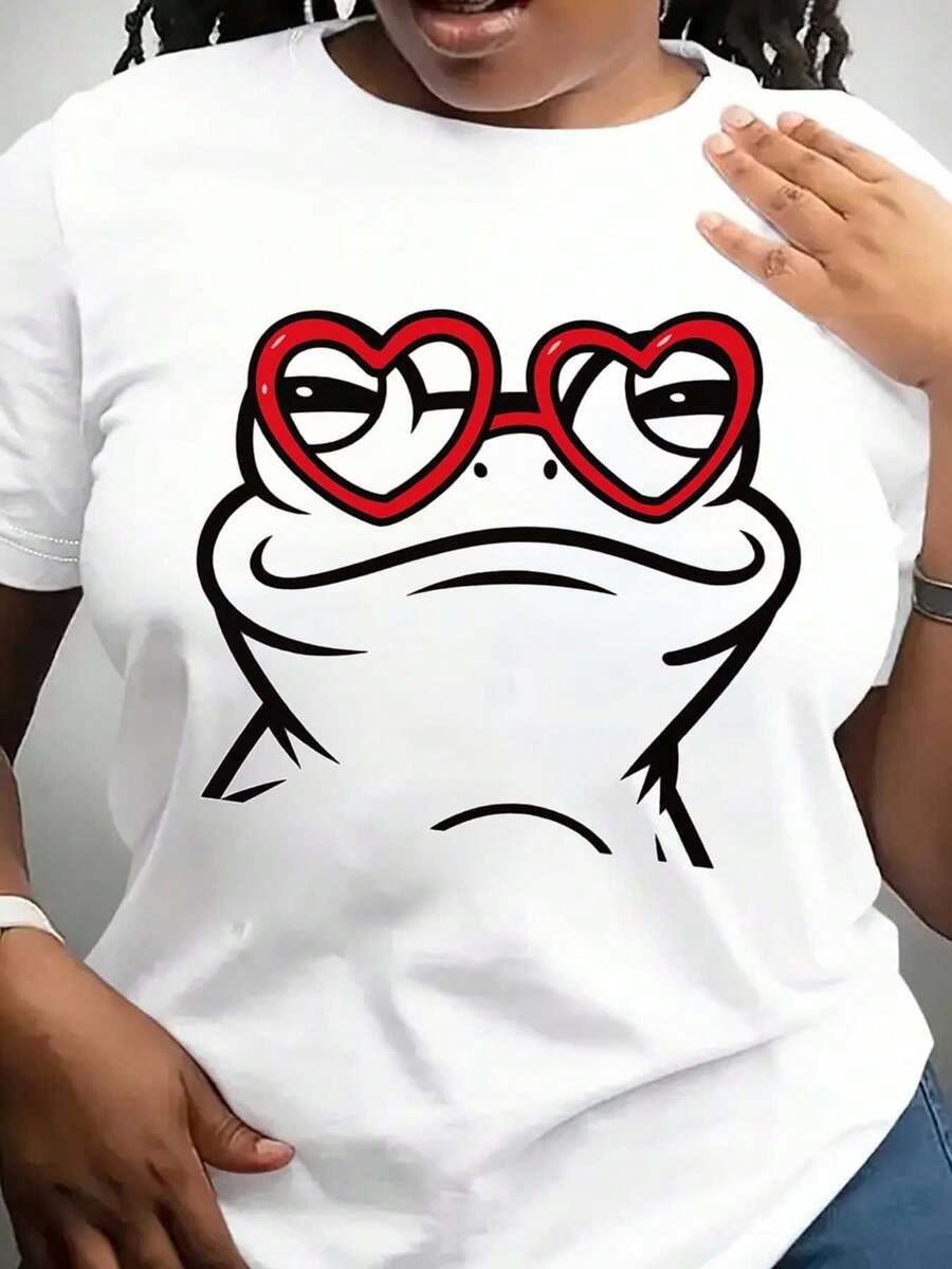 Valentines Day Frog T-Shirt, Cute Frog T-Shirt, Womens Valentines Day SweatT-Shirt, Valentines SweatT-Shirt, Teacher Valentines Gift - White - View 1