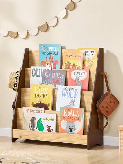 SoBuy KMB32-W Children's Bookshelf, Children's Board, Magazine Rack With 4 Shelves, Storage Shelf For Children, Hanging Shelf, White, Approx.: W X H X D: 80 X 88 X 30 Cm, Children's Shelf, Children's Storage, Children's Storage Box, Children's Storage Furniture, Children's Storage Chest, Children's Book Storage, Children's Bookshelf, Children's Reading Corner, Children's Toy Storage, Children's Toy Chest, Children's Room Dressing Room, Children's Room Storage, Children's Room Furniture, Children's Room Shelf, Children's Room Wall Shelf, Toy Storage, Toy Furniture, Toy Chest, Stuffed Animal Storage, Wall Shelf, Children's Room Magazine Rack, Children's Room Furniture, Blue MDF (E1)