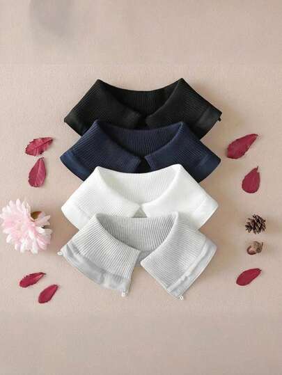 1pc Autumn/Winter Detachable Knitted Collar Warmer Sweater, Washable & Dirt-Resistant