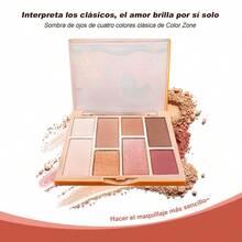 Sombras de Ojos Paleta 8 Colores Viaje Arcoíris Coral, Tonos Vibrantes Mate Brillante, Pigmentación Fuerte para Maquillaje Ojos Resplandecientes - Color HLN - Ver 4