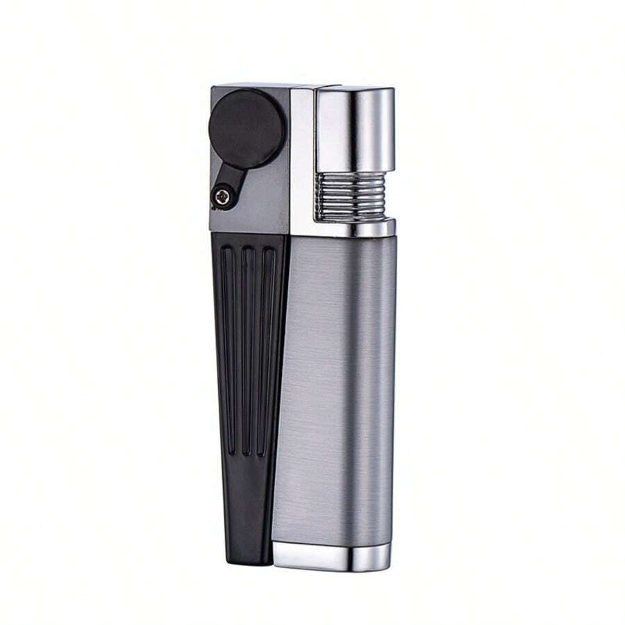 Foldable Lighter Multi-Purpose 2 In 1 Slant Jet Soft Flame Open Lighter Refillable Metal Torch Lighter With Accessories, Heavy-Duty Gift Box For Men Women Camping Kitchen (Without Gas)