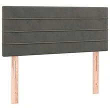 vidaXL Boxspringbett Mit Matratze, Dunkelgrau, 90x200 Cm, Samt - Grey - View 6