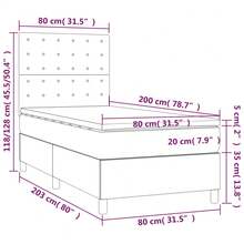 vidaXL Boxspringbett Mit Matratze, Dunkelgrau, 80 X 200 Cm, Samt - Grigio - Visualizzare 6