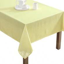 - Mantel Decorativo, Resistente a Las Arrugas y Las Manchas, Repelente Agua, Tela de poliéster Lavable de fácil Cuidado para Comedor, Cocina, día Festivo y Fiestas, 60 x 102 Pulgadas,(259.1 x 152.4 cm (Rectangular) Amarillo) - Multicolor - Ver 1