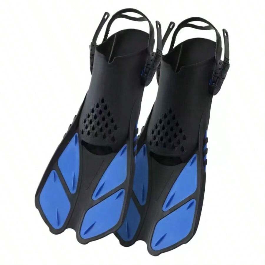 Professional Diving Fins With Scientific Curved Design, Breathable Non-Slip Snorkeling Fins For Free Diving And Swimming - Blue - View 1