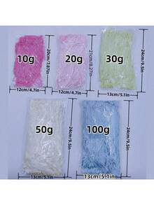 1 Pack Of 20 Grams, Colored Wrinkled Paper Grass Filling, Suitable For DIY Gift Box Filling, Packaging, Weddings, Valentine's Day Gifts, Easter Gifts, Birthday Party Decorations, Valentine's Day Decorations, Gift Packaging Supplies - Multicolor - View 12