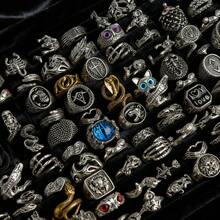 10/20件/套 哥特朋克动物风男士戒指 复古时尚热门蛇眼动物手指饰品 休闲日常派对礼物配饰 - 復古龐克戒指 - 查看 3