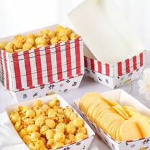 10/24pcs Cartoon Pirate Disposable Food Boxes, Fries Boxes, Popcorn Boxes, Snack Boxes, Birthday And Family Gathering Party Decorations, Suitable For Bakeries, Burger Restaurants, Movie Theaters - Multicolor - View 4