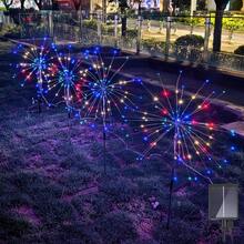 2 PCS Solar Firework Light, Outdoor Solar Garden Decorative Lights 60/90/120/150/200 LED Powered 50 Copper Wires String DIY Landscape Light For Pathway - 彩色 - 查看 3