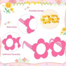 Jenaai 36 Pcs Groovy Party Decoration Paper Glasses Daisy Paper Eyeglasses Retro Hippie Boho Sunglasses Photo Booth Props For Birthday Baby Shower Groovy Party Supplies Favors - 如圖 - 查看 5