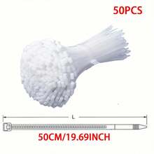 White Multi-Size Extra Long Cable Tie 500/600/700/800/900/1000mm, All-Purpose Nylon Zip Ties - White - View 4