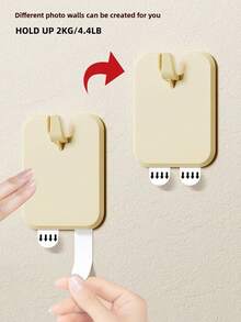 1 قطعة/2 قطعة/4 قطع/6 قطع/8 قطع/10 قطع خطاطيف إطارات صور بيج وأبيض غير مثقوبة، مسامير غير تركية، لتعليق اللوحات والإطارات الزخرفية والجداريات والصور الجدارية لحفلات الزفاف وملصقات الحائط - متعدد الألوان - مشاهدة 7