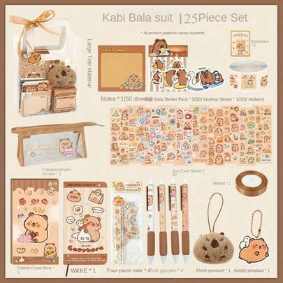 Juego de papelería con diseño de rata de agua, regalo de graduación para estudiantes, caja de regalo de cuaderno, regalo de cumpleaños para estudiantes de escuela primaria, recuerdo