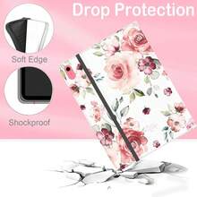 Case For IPad (A16) 11th Generation 11 Inch 2025, IPad 10th Generation Case 10.9 Inch 2022 Flip Stand Auto Sleep Cover With Pencil Holder & Pocket, Rose,Rose - 玫瑰 - 查看 4
