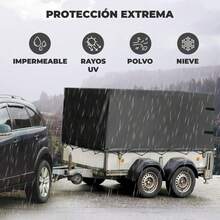 VINILMAX Lona Impermeable de 1.50x1m Uso Rudo con Protección UV para Exterior | Resistente a Polvo, Lluvia y Nieve | Ideal para Camiones, Obra y Construcción | Disponible en Varios Colores - Negro - Ver 6
