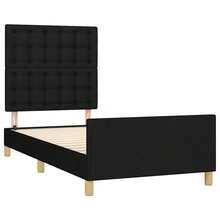 vidaXL Bettgestell Mit Kopfteil Schwarz 90x190 Cm Stoff - Black - View 4