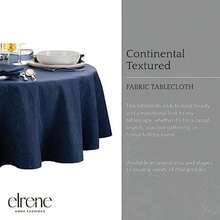 Home Fashions - Mantel Continental de Textura sólida Resistente Agua, a Las Manchas y a Las Arrugas, rectángulo, 60 x 144 Pulgadas, Azul Marino(177.8 cm (Redondo) marino) - Multicolor - Ver 2