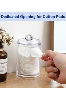 3件套浴室收纳罐套装，亚克力棉签收纳盒，适用于棉签、棉球、棉垫、牙签等 - 小巧的收纳罐和瓶子套装，必备浴室装饰配件 - 彩色 - 查看 6